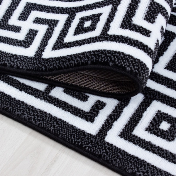 Parma Indi Border Black Rug